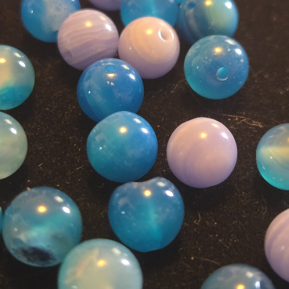 BLUE LACE AGATE GEMSTONE BEADS